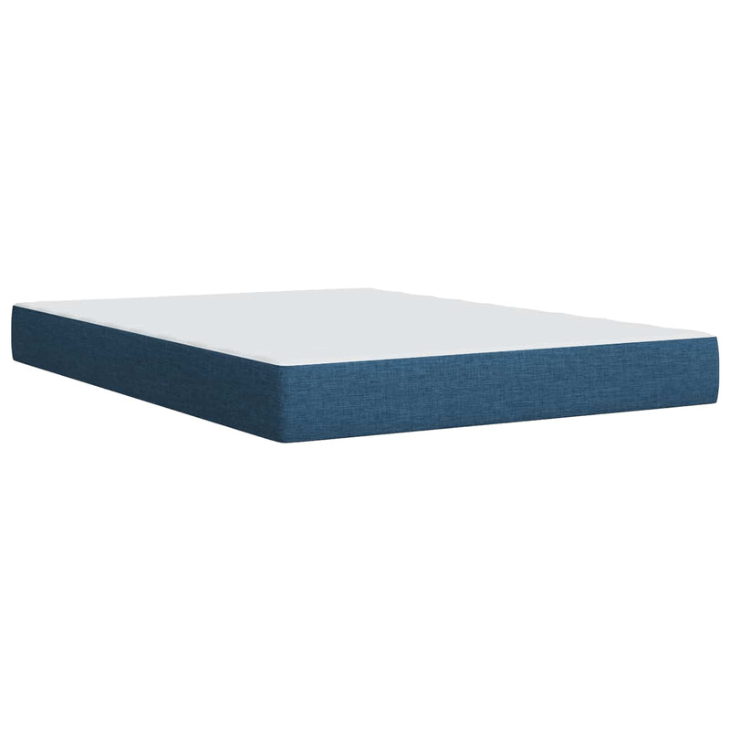 Pat boxspring cu saltea albastru 140 x 200 cm Țesătură