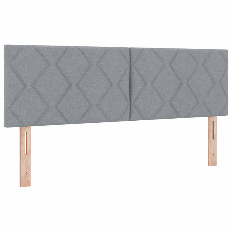 Pat boxspring cu saltea Gri deschis 140 x 200 cm Țesătură
