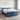 Pat boxspring cu saltea albastru 200 x 200 cm Țesătură