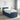Pat boxspring cu saltea albastru 100 x 200 cm Țesătură