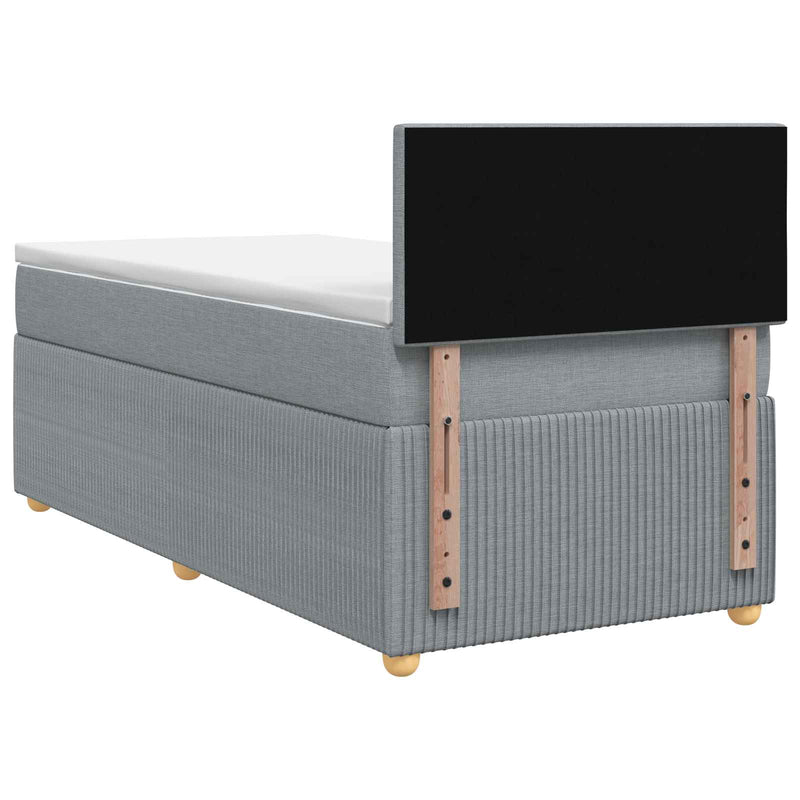 Pat boxspring cu saltea Gri deschis 100 x 200 cm Țesătură