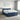 Pat boxspring cu saltea albastru 200 x 200 cm Țesătură