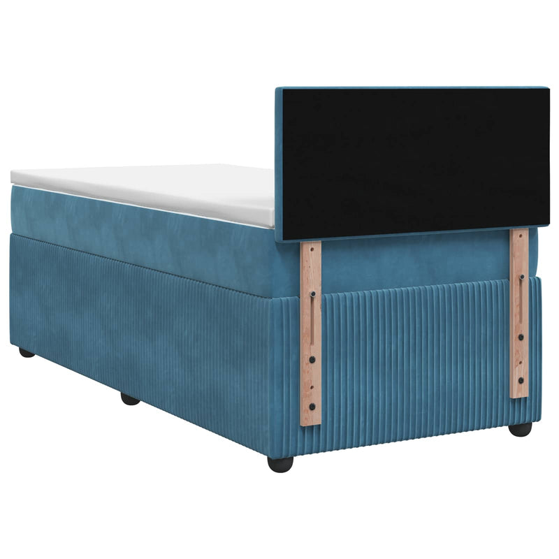 Pat boxspring cu saltea Albastru închis 80 x 200 cm Catifea