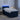 Pat box spring cu saltea și LED albastru 100 x 200 cm Țesătură