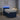 Pat box spring cu saltea și LED albastru 80 x 200 cm Țesătură