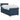 Pat box spring cu saltea și LED albastru 100 x 200 cm Țesătură