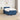 Pat box spring cu saltea și LED albastru 120 x 190 cm Țesătură