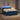 Pat box spring cu saltea și LED albastru 180 x 200 cm Țesătură
