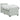 Pat box spring cu saltea și LED Gri deschis 90 x 200 cm Catifea