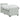 Pat box spring cu saltea și LED Gri deschis 100 x 200 cm