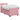 Pat box spring cu saltea și LED Roz 100 x 200 cm Catifea