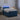 Pat box spring cu saltea și LED albastru 120 x 190 cm Catifea