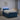 Pat box spring cu saltea și LED albastru 120 x 200 cm Catifea