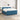 Pat box spring cu saltea și LED albastru 180 x 200 cm Catifea