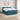 Pat box spring cu saltea și LED albastru 180 x 200 cm Catifea