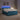 Pat box spring cu saltea și LED albastru 180 x 200 cm Catifea