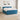 Pat box spring cu saltea și LED albastru 180 x 200 cm Catifea