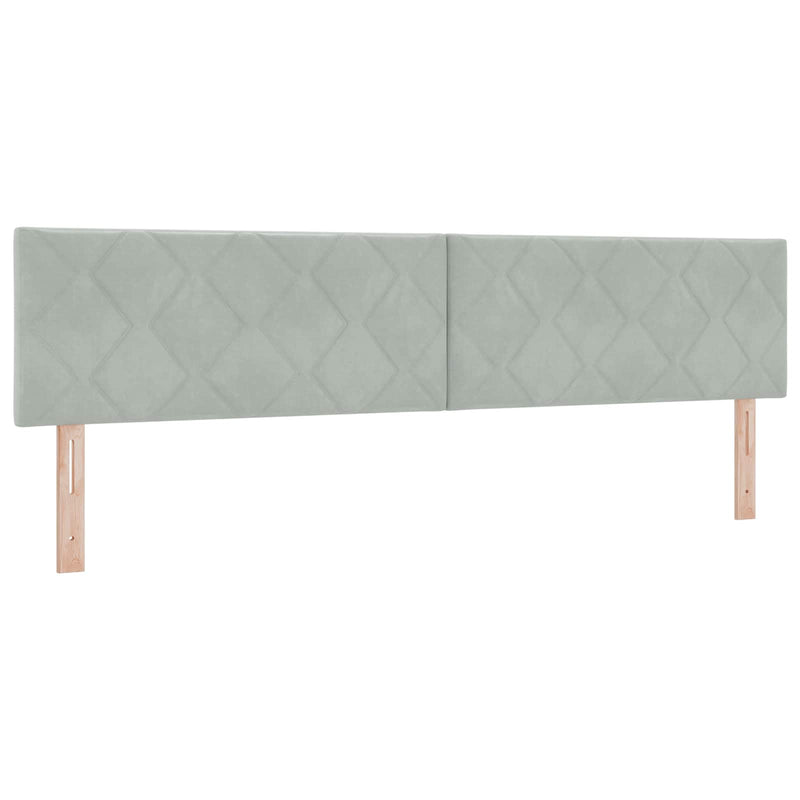 Pat box spring cu saltea și LED Gri deschis 200 x 200 cm