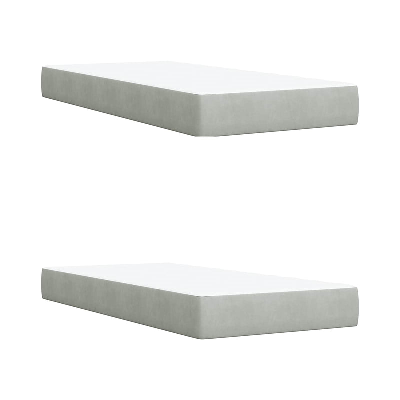 Pat box spring cu saltea și LED Gri deschis 200 x 200 cm
