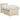 Pat boxspring cu saltea cu benzi LED Crem 100 x 200 cm Țesătură