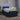Pat boxspring cu saltea albastru 120 x 190 cm Țesătură