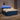 Pat boxspring cu saltea albastru 140 x 190 cm Țesătură