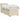 Pat boxspring cu saltea cu benzi LED Crem 80 x 200 cm Țesătură