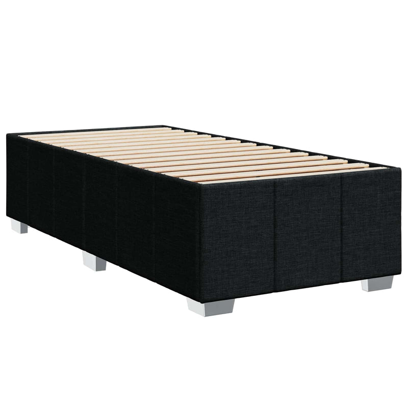 Pat boxspring cu saltea Negru 100 x 200 cm Țesătură