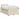 Pat boxspring cu saltea cu benzi LED Crem 120 x 200 cm Țesătură