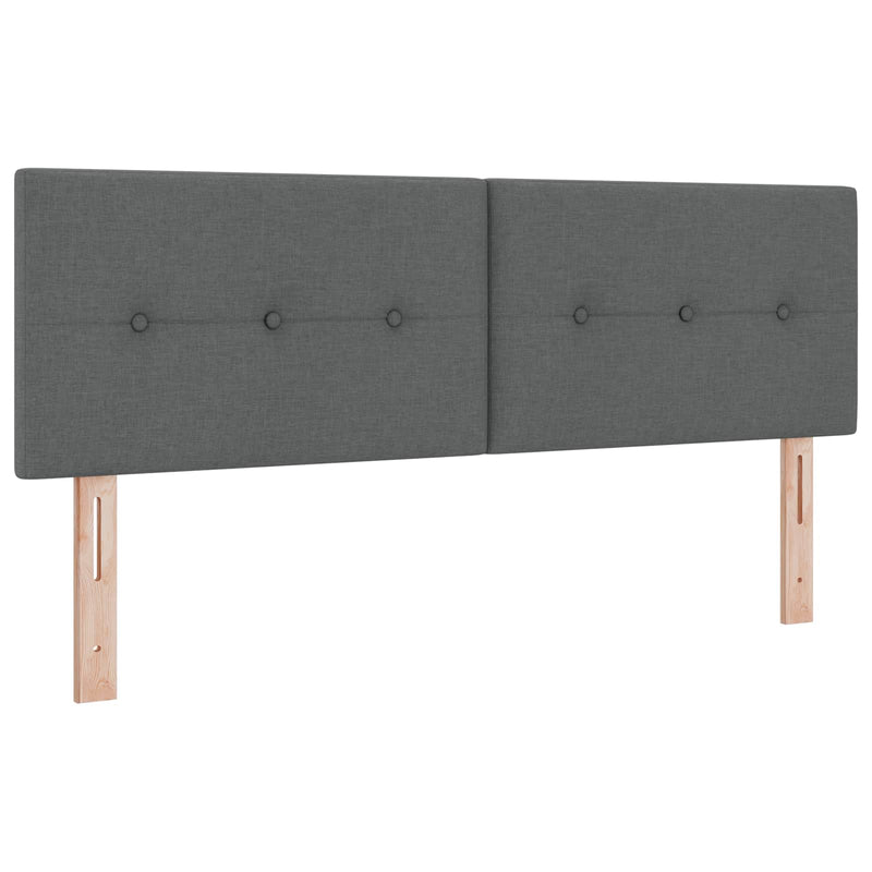 Pat boxspring cu saltea Gri închis 140 x 200 cm Țesătură