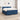 Pat boxspring cu saltea albastru 200 x 200 cm Țesătură