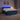 Pat boxspring cu saltea albastru 200 x 200 cm Țesătură