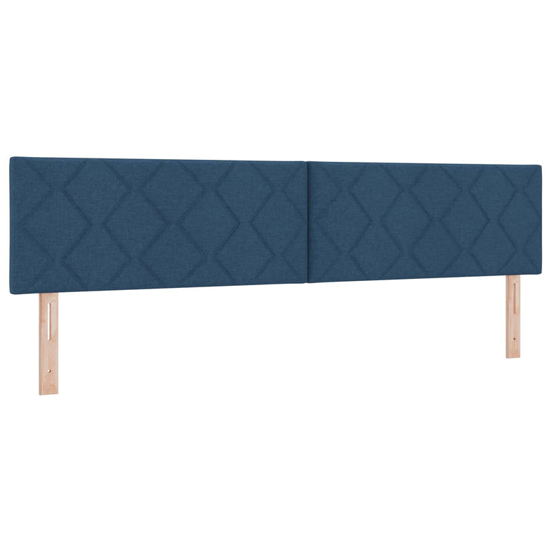 Pat boxspring cu saltea albastru 200 x 200 cm Țesătură