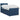 Pat boxspring cu saltea albastru 80 x 200 cm Țesătură