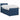 Pat boxspring cu saltea albastru 80 x 200 cm Țesătură