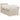 Pat boxspring cu saltea cu benzi LED Crem 100 x 200 cm Țesătură