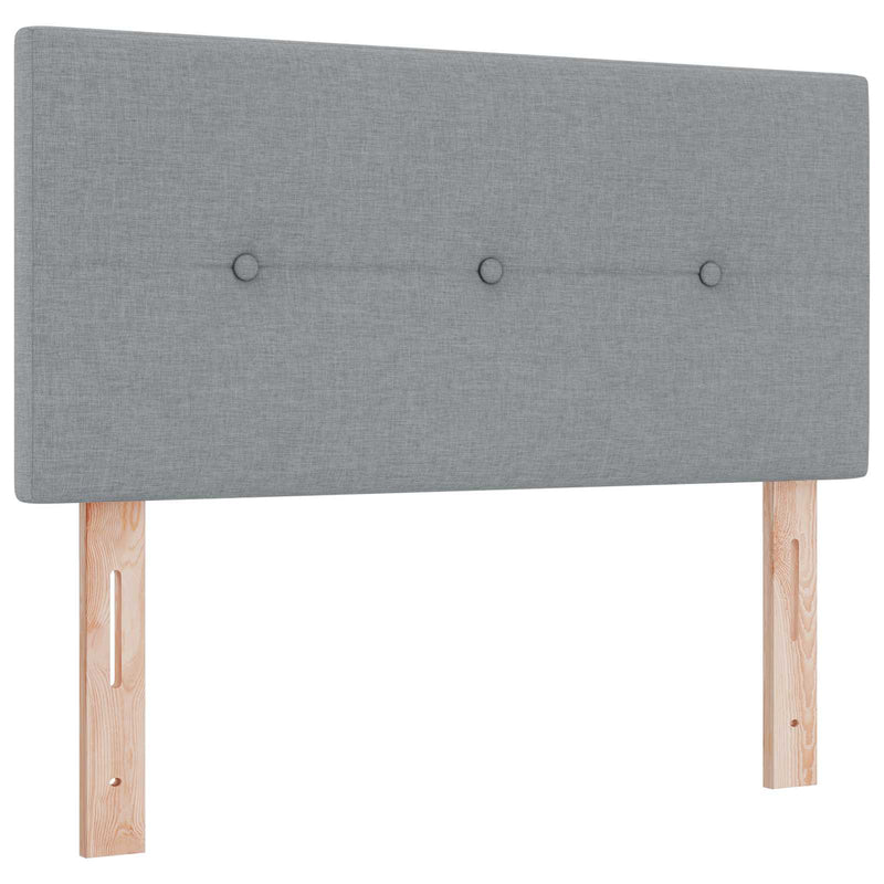 Pat boxspring cu saltea Gri deschis 100 x 200 cm Țesătură