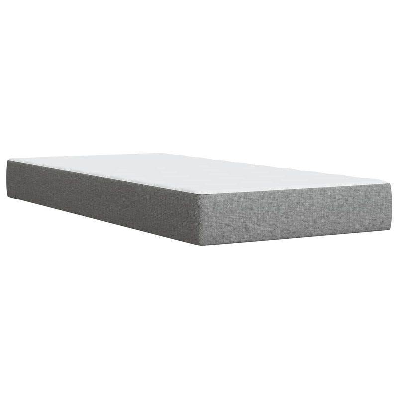 Pat boxspring cu saltea Gri deschis 100 x 200 cm Țesătură