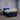 Pat boxspring cu saltea albastru 120 x 190 cm Țesătură
