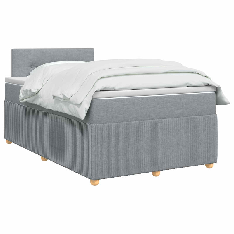 Pat boxspring cu saltea Gri deschis 120 x 200 cm Țesătură
