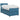 Pat boxspring cu saltea albastru 90 x 190 cm Catifea