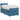 Pat boxspring cu saltea albastru 90 x 190 cm Catifea