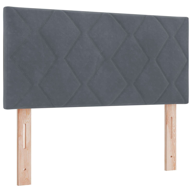 Pat boxspring cu saltea Gri închis 90 x 200 cm Catifea