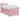 Pat boxspring cu saltea cu benzi LED Roz 100 x 200 cm Catifea