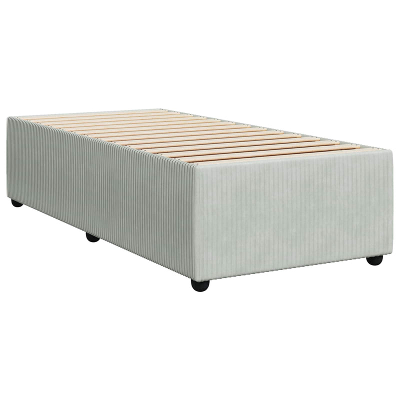 Pat boxspring cu saltea Gri deschis 100 x 200 cm Catifea