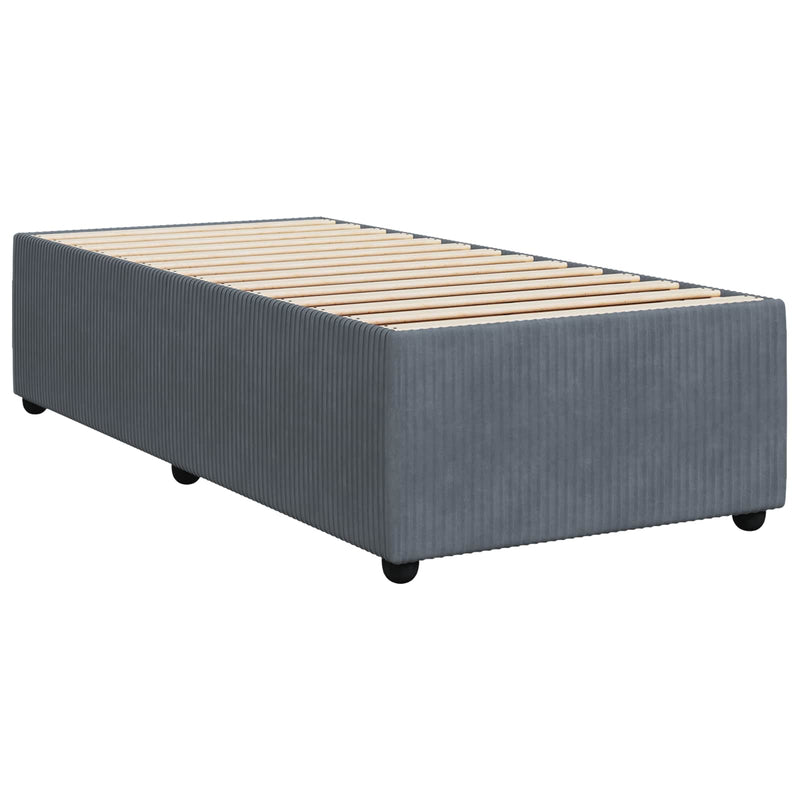 Pat boxspring cu saltea Gri închis 100 x 200 cm Catifea