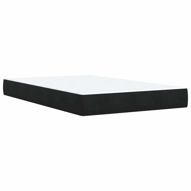 Pat boxspring cu saltea cu benzi LED Negru 120 x 190 cm Catifea