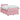 Pat boxspring cu saltea cu benzi LED Roz 120 x 190 cm Catifea