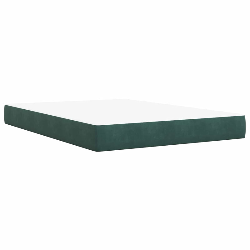 Pat boxspring cu saltea Verde închis 140 x 190 cm Catifea
