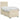 Pat boxspring cu saltea Crem 80 x 200 cm Țesătură